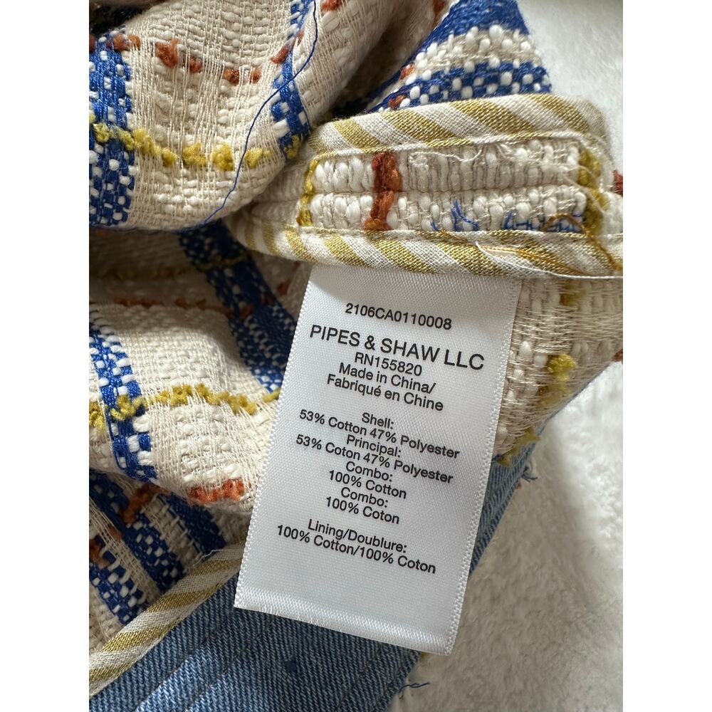 Veronica Beard Nilaja Cropped Jacket in Multi Plaid Size 6 Denim Trim EUC - Picture 5 of 9